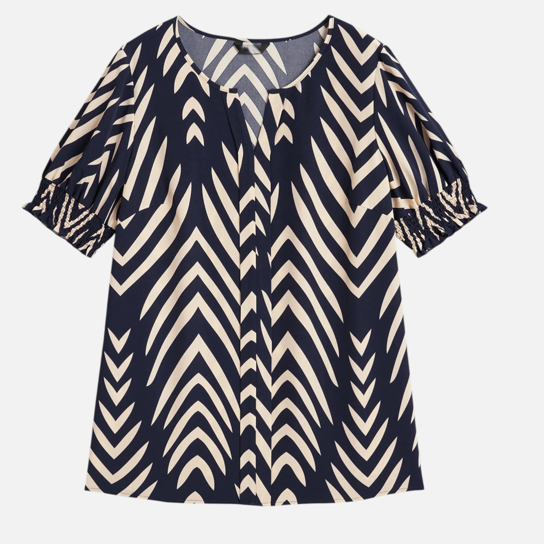 Acethetiq's | Women’s Geometric Ruffled Shirred Blouse