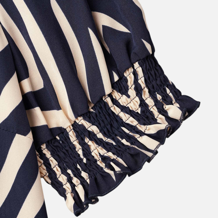 Acethetiq's | Women’s Geometric Ruffled Shirred Blouse
