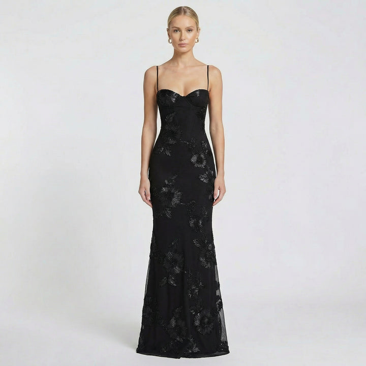 Women's Fitted Maxi Dress Open Back Corset Spaghetti Strap Gown Acethetiq's Women's Fitted Maxi Dress Open Back Corset Spaghetti Strap Gown Acethetiq's