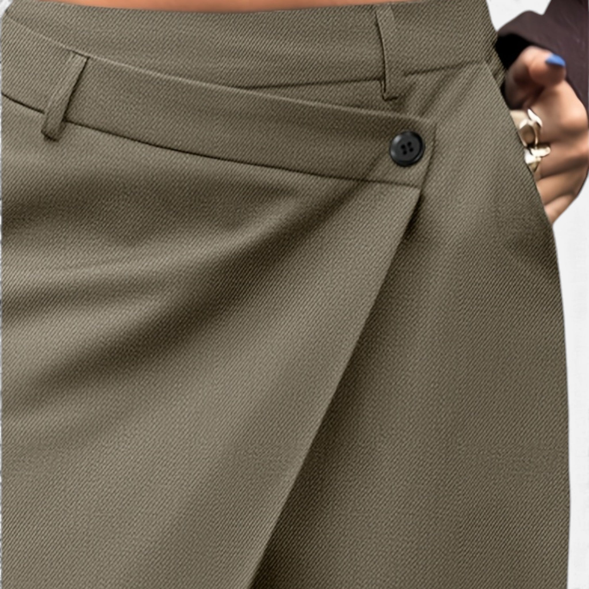 Acethetiq's | Women’s Draped High-Waist Jumpsuit Lightweight Wide-Leg Fit