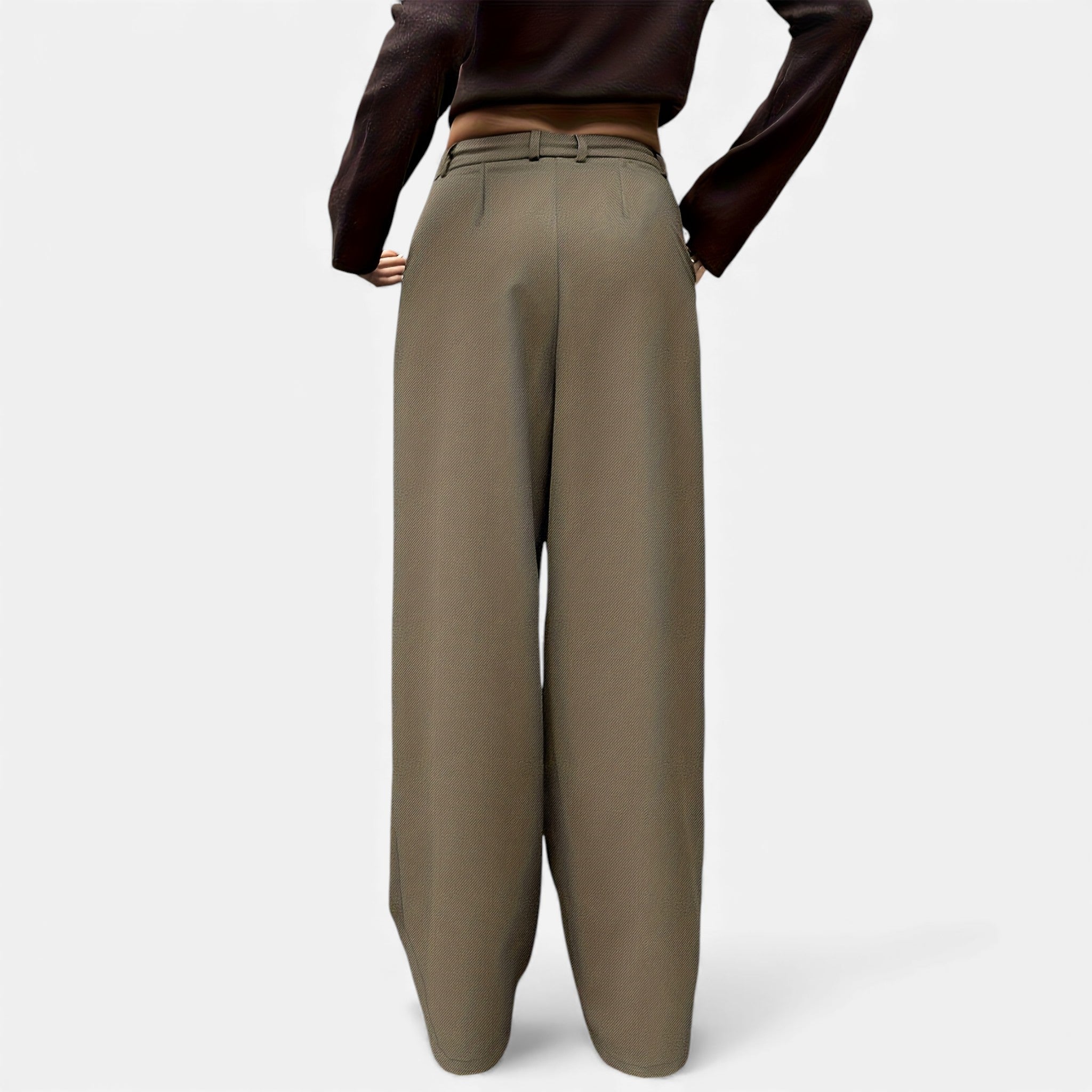 Acethetiq's | Women’s Draped High-Waist Jumpsuit Lightweight Wide-Leg Fit