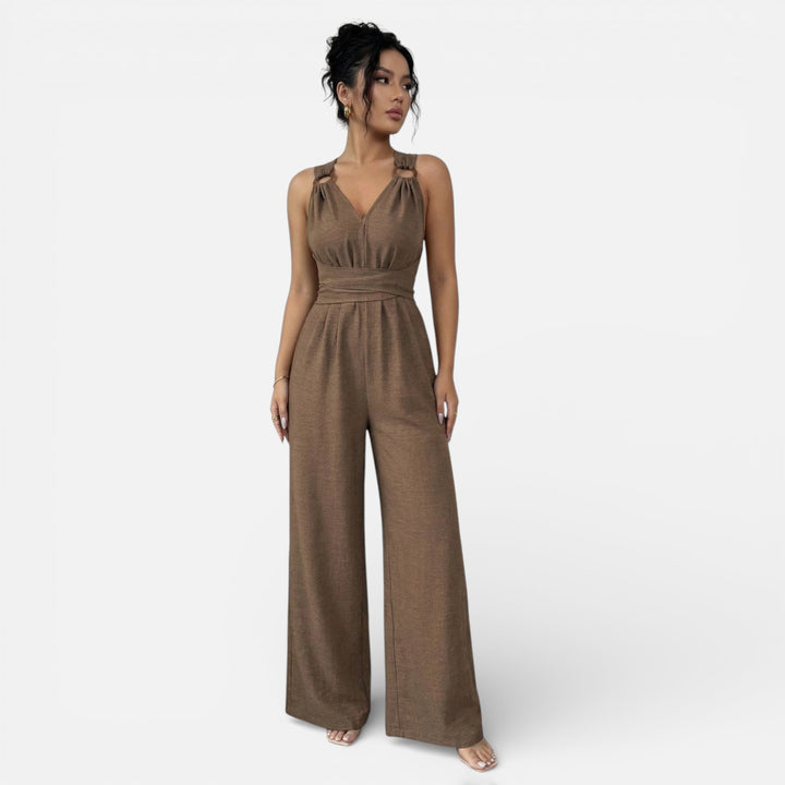 Acethetiq’s | Women’s V-Neck Jumpsuit – Madeleine Summer Elegance