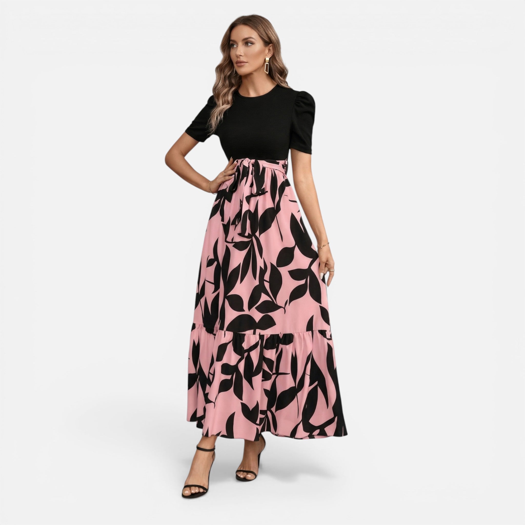 Acethetiq's | Women’s Floral Print Midi Dress – Effortless Elegance