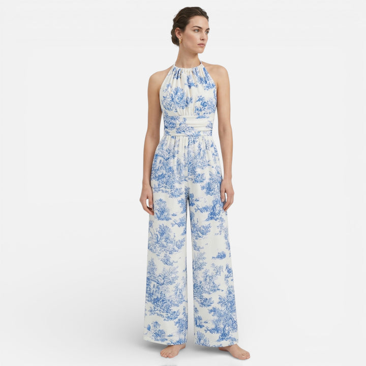 Acethetiq’s | Women’s Printed Round Neck Playsuit – Summer Ease