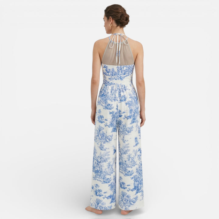 Acethetiq’s | Women’s Printed Round Neck Playsuit – Summer Ease