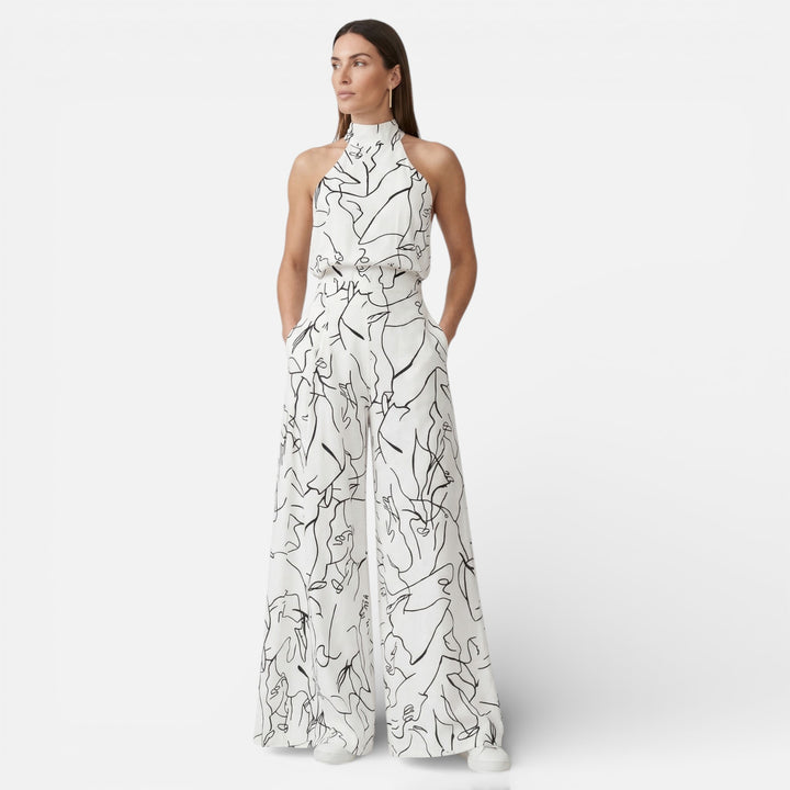 Acethetiq’s | Women’s Printed Wide-Leg Jumpsuit – Effortless Grace