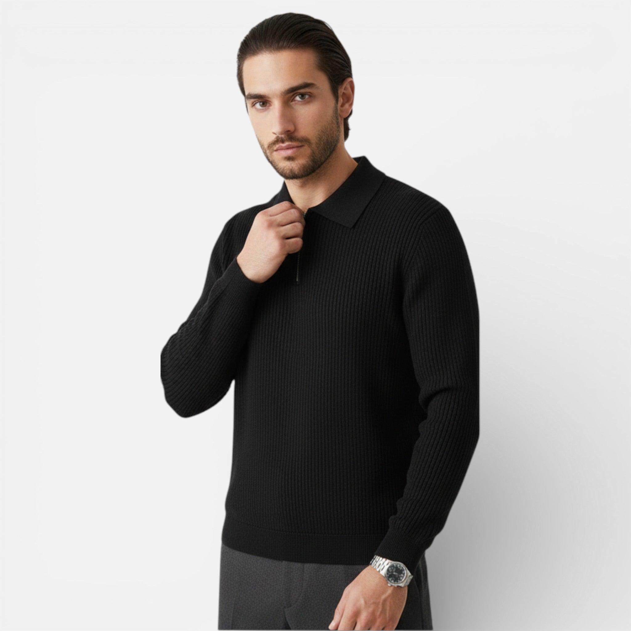 Acethetiq's | Men’s Casual Knit Half-Zip Pullover Sweater For Work & Travel