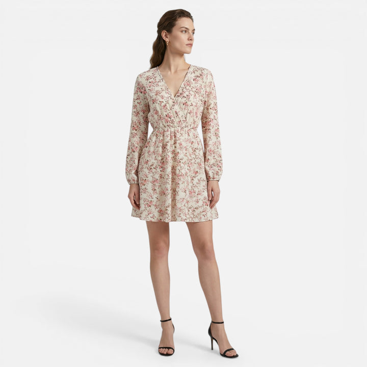 Women’s Floral Chiffon Mini Dress – Vintage Riviera Grace