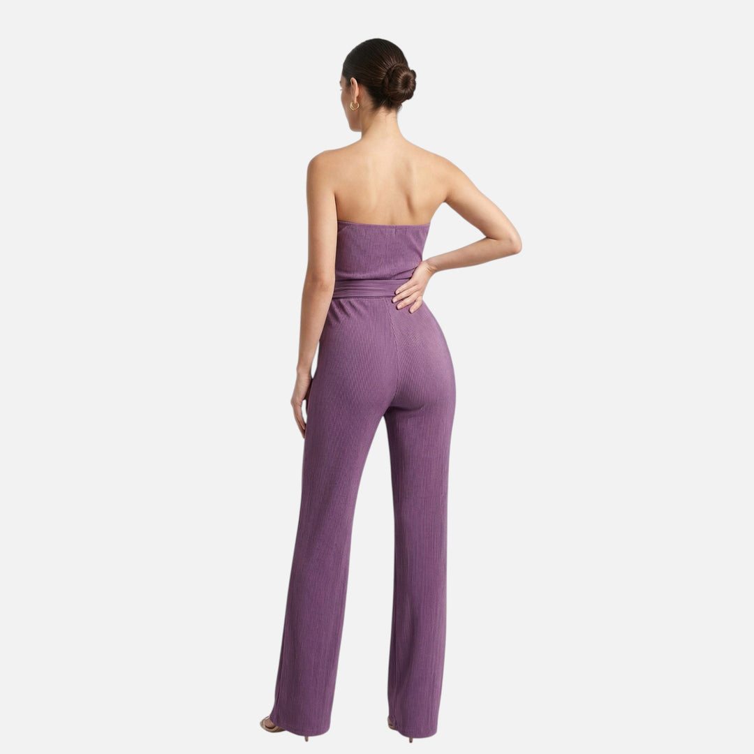 Acethetiq’s | Women’s Strapless Wide-Leg Jumpsuit – Riviera Elegance