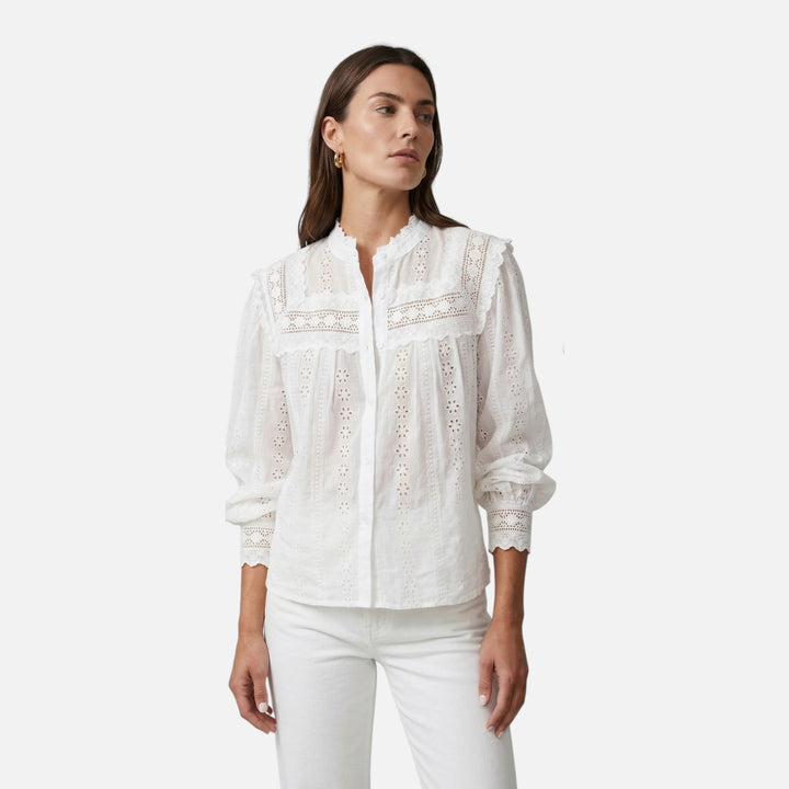 Acethetiq's | Women’s Embroidered Lace-Up Blouse