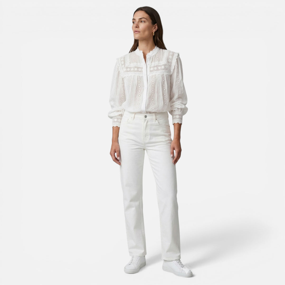 Acethetiq's | Women’s Embroidered Lace-Up Blouse