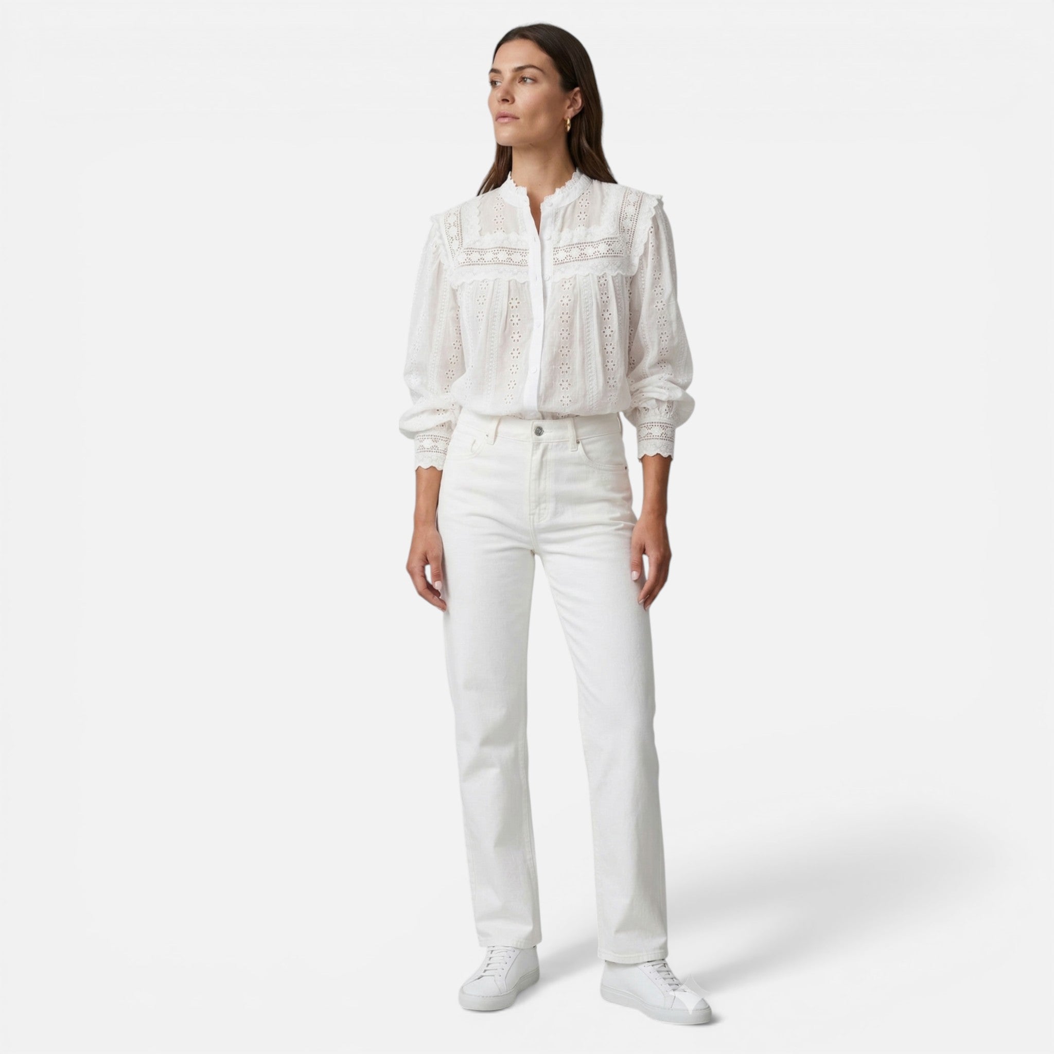 Acethetiq's | Women’s Embroidered Lace-Up Blouse