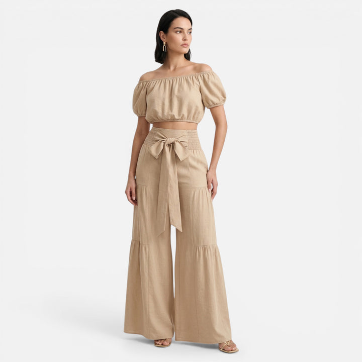 Acethetiq's | Women’s Puff Sleeve Lace-Up Co-Ord Set