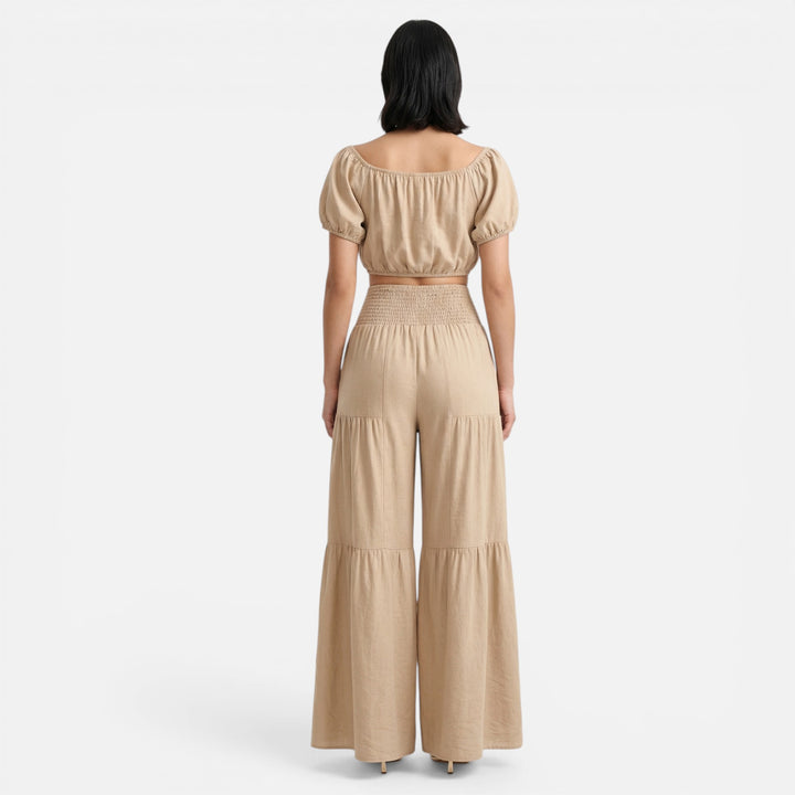 Acethetiq's | Women’s Puff Sleeve Lace-Up Co-Ord Set
