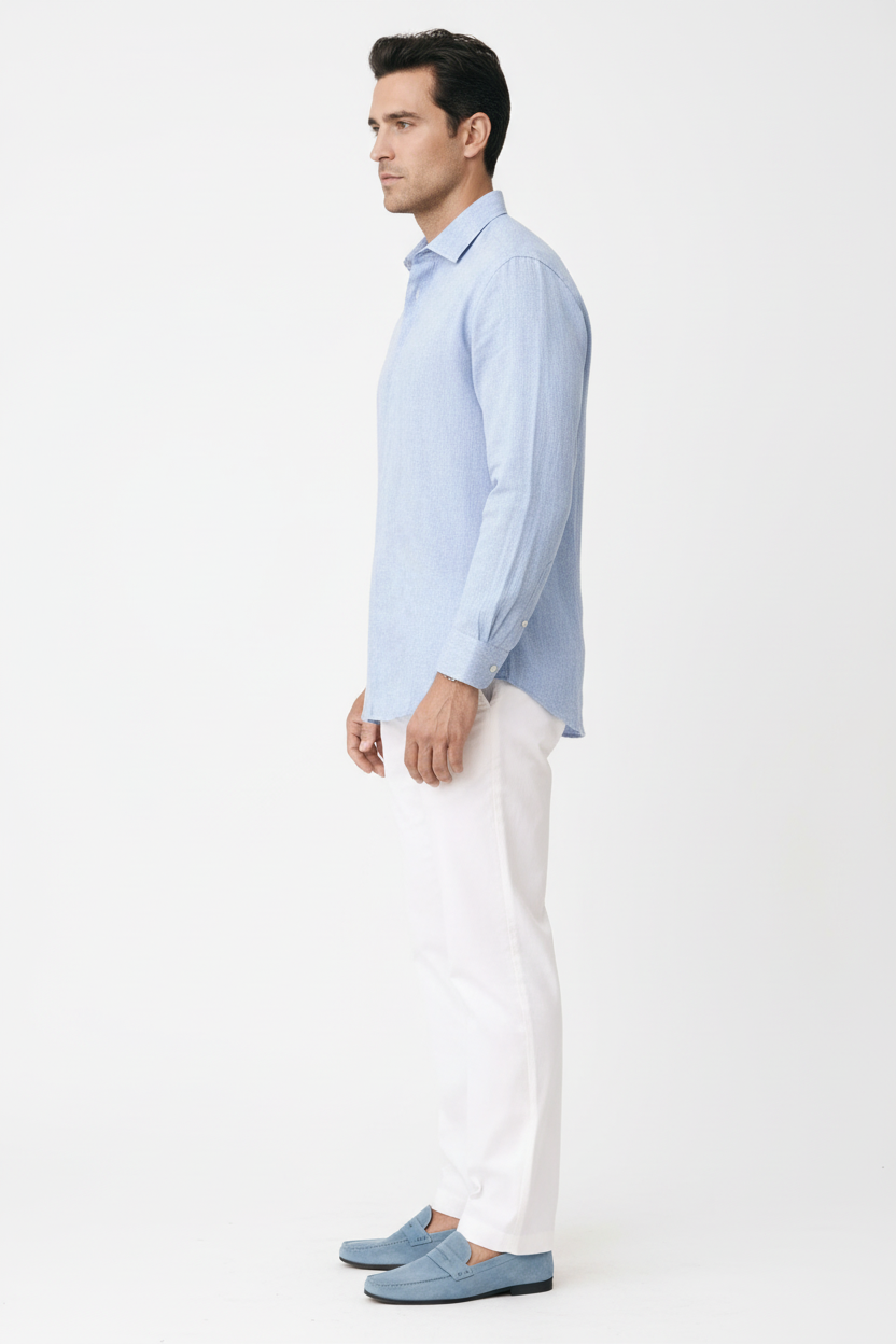 Men’s Linen Button-Up Shirt Cool Comfortable Summer Essential