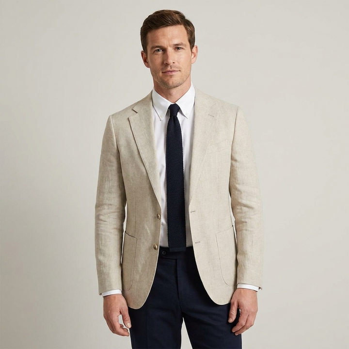 Men's Blazer Jacket Slim Fit Light Neutral Colour