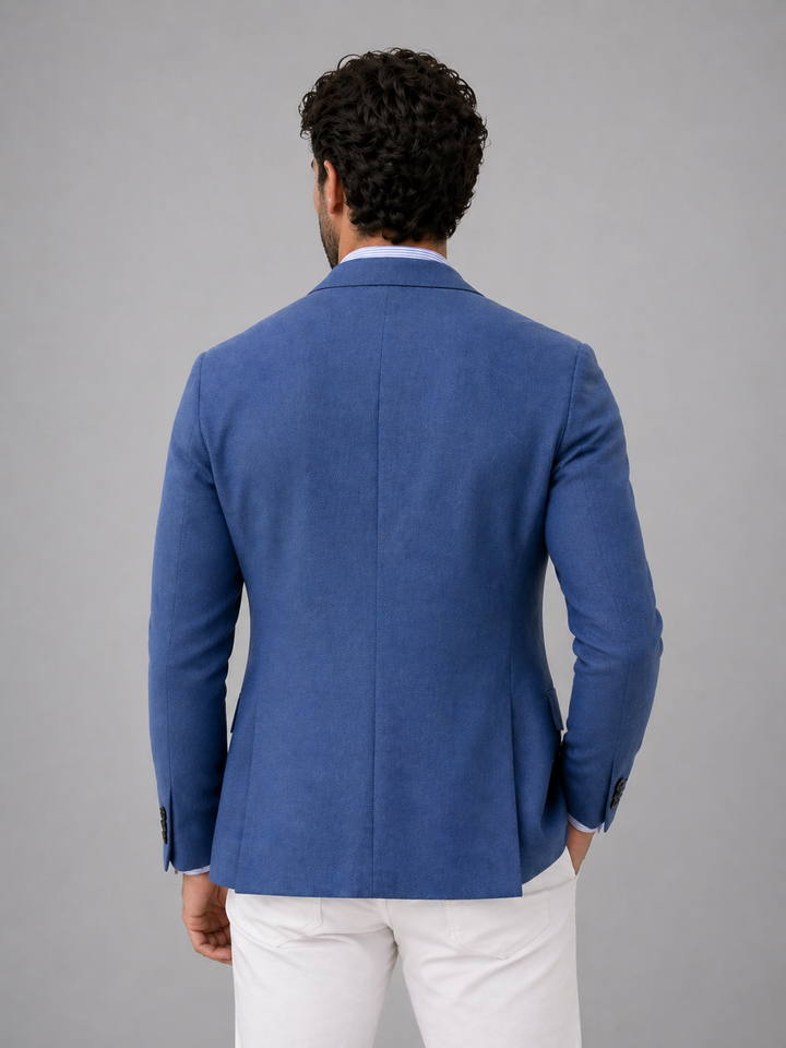 Men's Blazer Jacket in Soft Knit for Smart Casual Wear and Everyday Comfort
