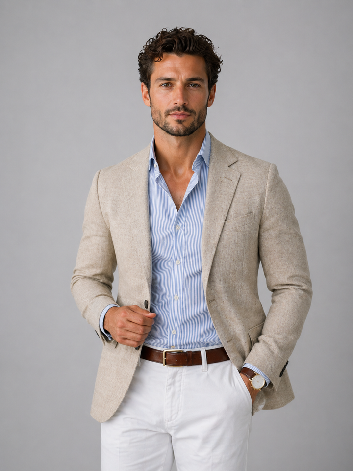 Men's Blazer Jacket in Soft Knit for Smart Casual Wear and Everyday Comfort