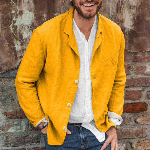 Men's Casual Blazer Lightweight Regular Fit Cotton Blend