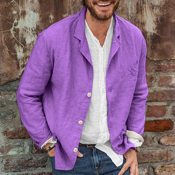 Men's Casual Blazer Lightweight Regular Fit Cotton Blend