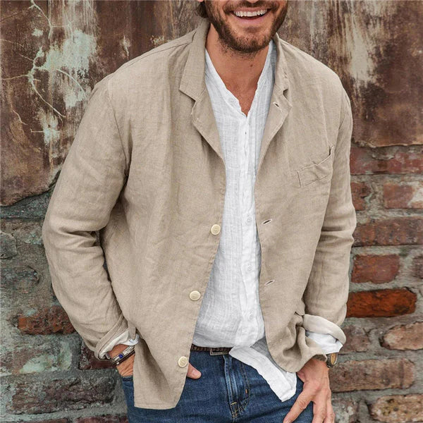 Men's Casual Blazer Lightweight Regular Fit Cotton Blend