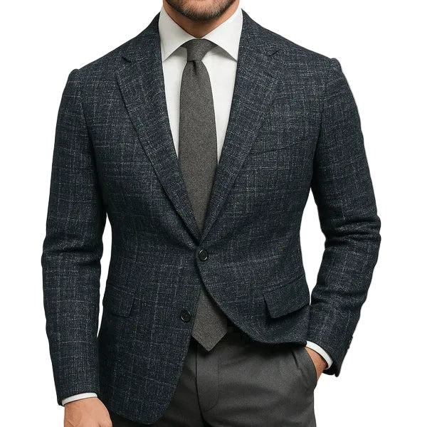 Men's Check Blazer Jacket Slim Fit Tailored Design