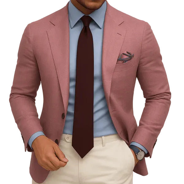 Men's Check Blazer Jacket Slim Fit Tailored Design