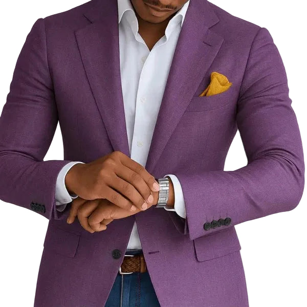 Men's Check Blazer Jacket Slim Fit Tailored Design
