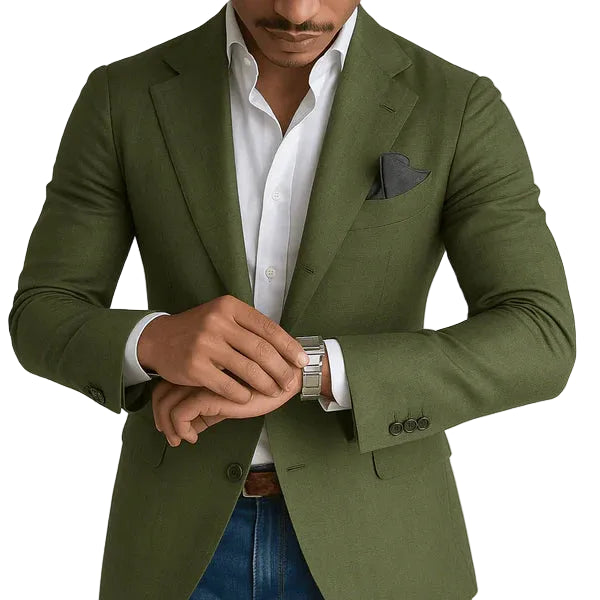 Men's Check Blazer Jacket Slim Fit Tailored Design