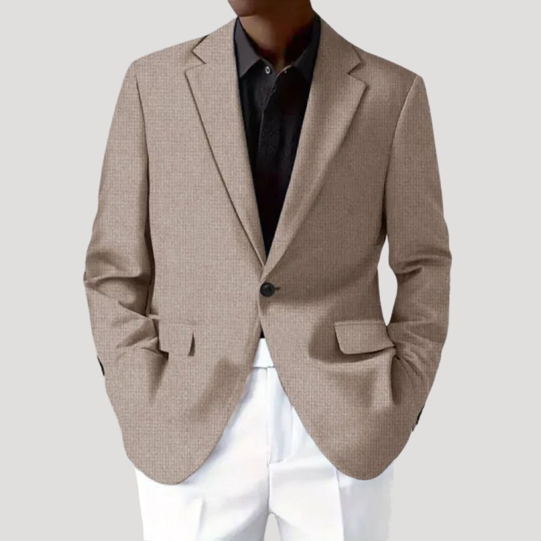 Men's Grey Blazer Jacket Relaxed Fit Woven Fabric