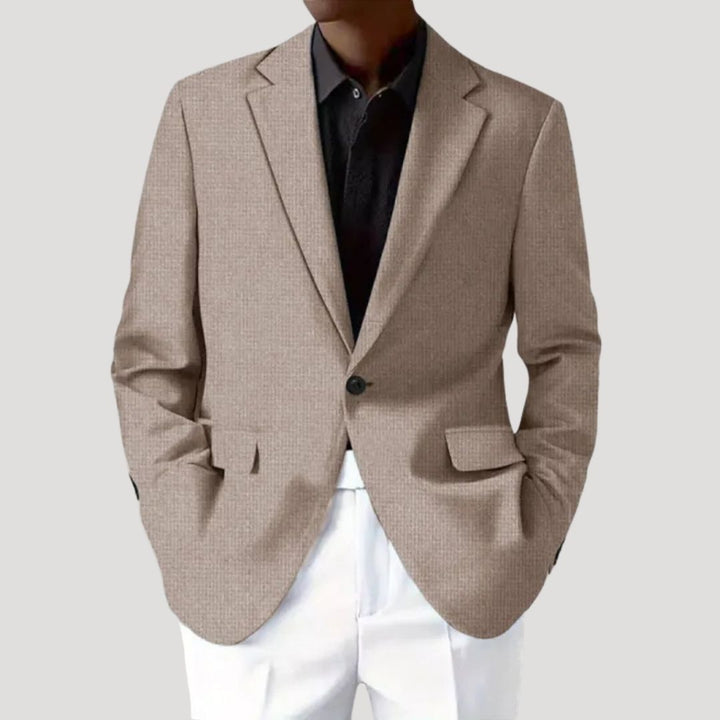 Men's Grey Blazer Jacket Relaxed Fit Woven Fabric