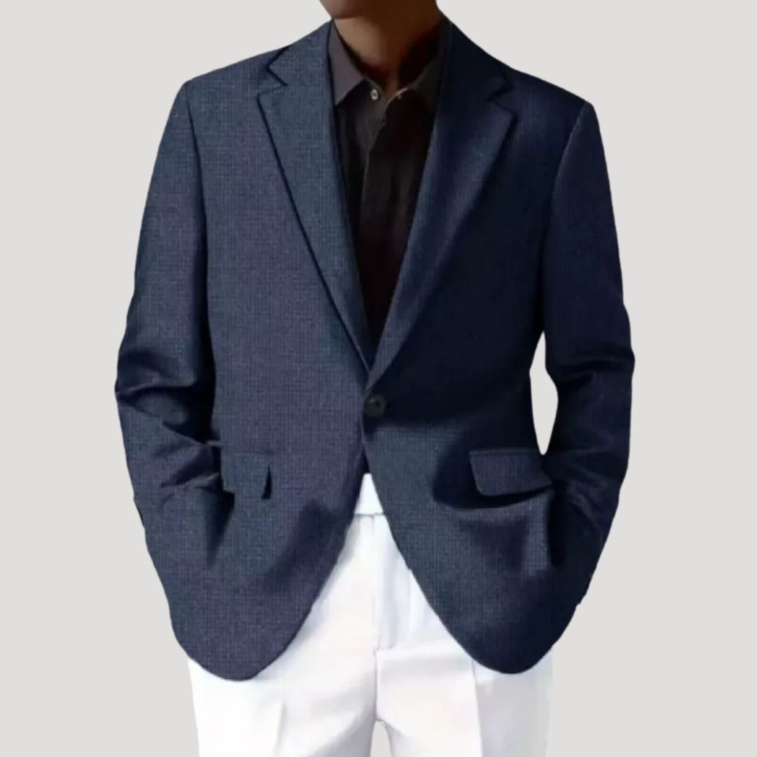 Men's Grey Blazer Jacket Relaxed Fit Woven Fabric