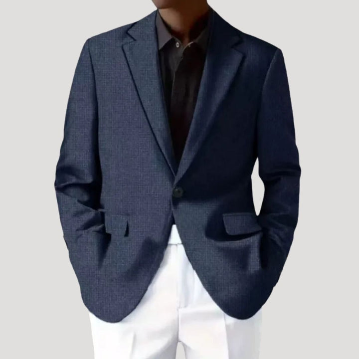 Men's Grey Blazer Jacket Relaxed Fit Woven Fabric