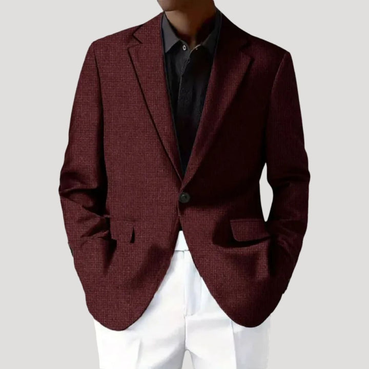 Men's Grey Blazer Jacket Relaxed Fit Woven Fabric