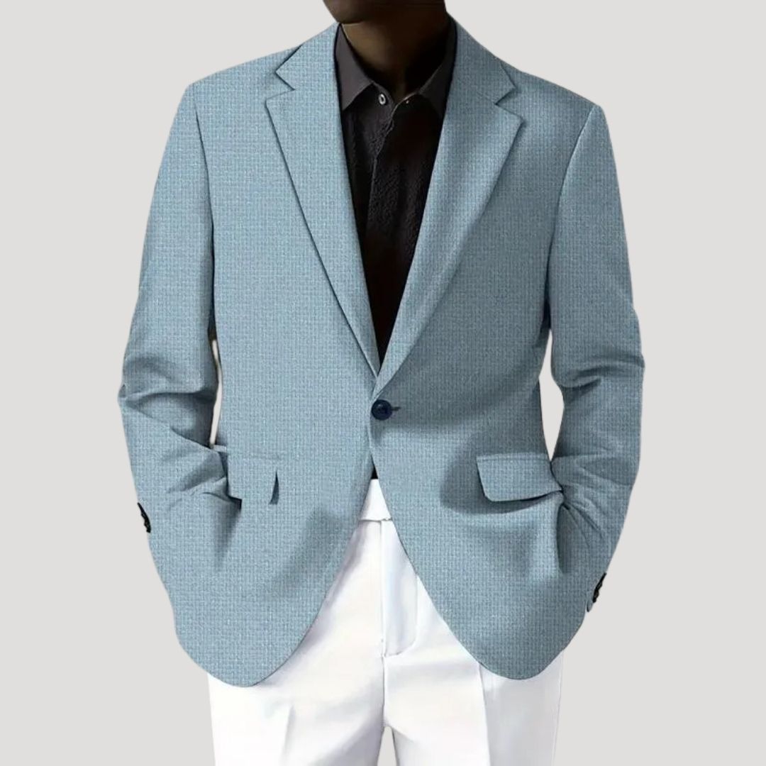 Men's Grey Blazer Jacket Relaxed Fit Woven Fabric