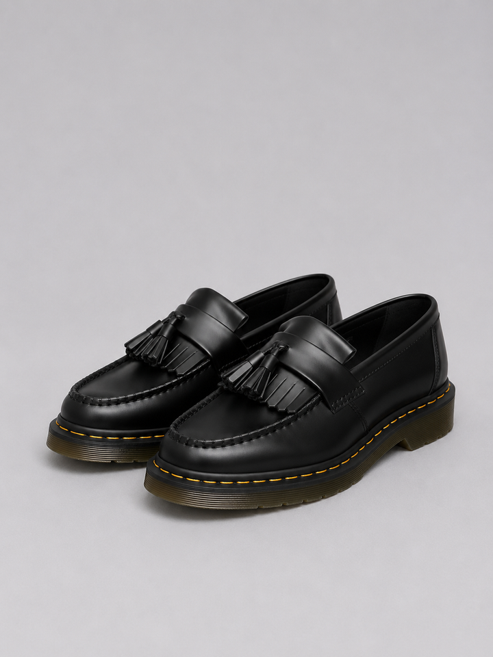 Men's Leather Tassel Loafers with Cushioned Sole in Brown for Smart Casual and Formal Wear