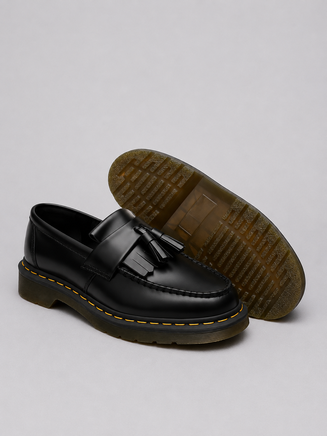 Men's Leather Tassel Loafers with Cushioned Sole in Brown for Smart Casual and Formal Wear