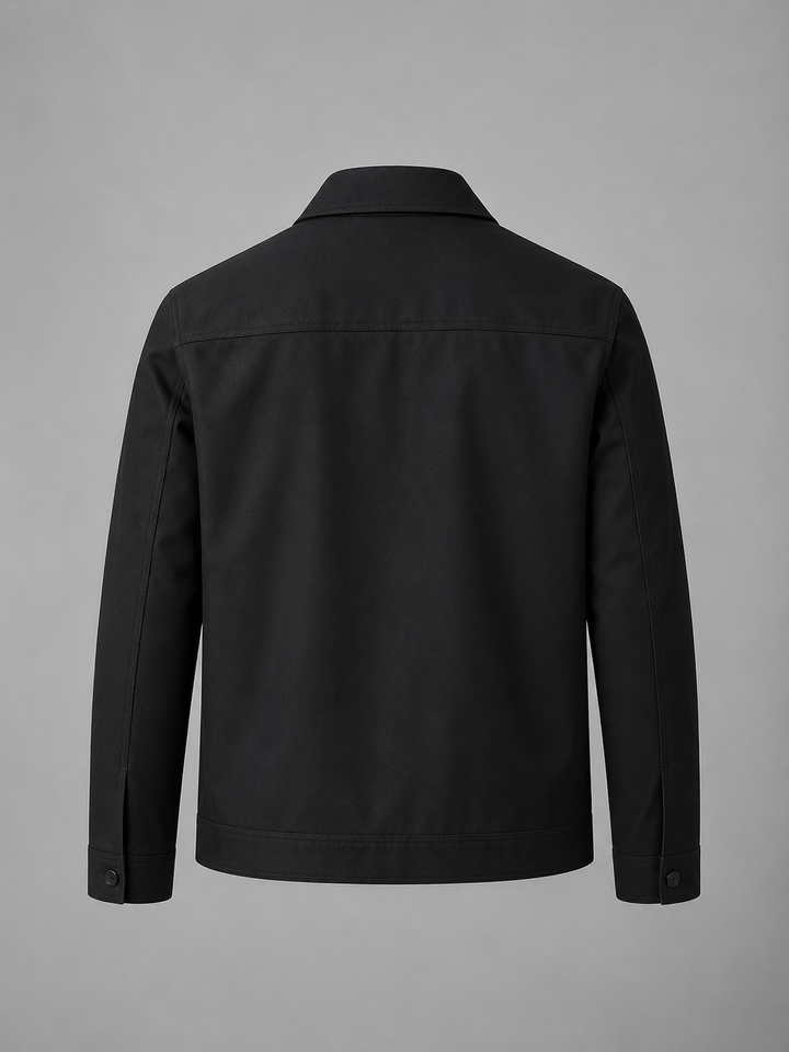 Men's Lightweight Zip Jacket with Structured Collar for Smart Casual Wear