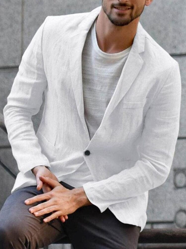 Men's Linen Blazer Jacket Tailored Fit for Warm Weather Events