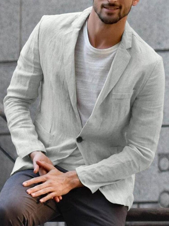 Men's Linen Blazer Jacket Tailored Fit for Warm Weather Events