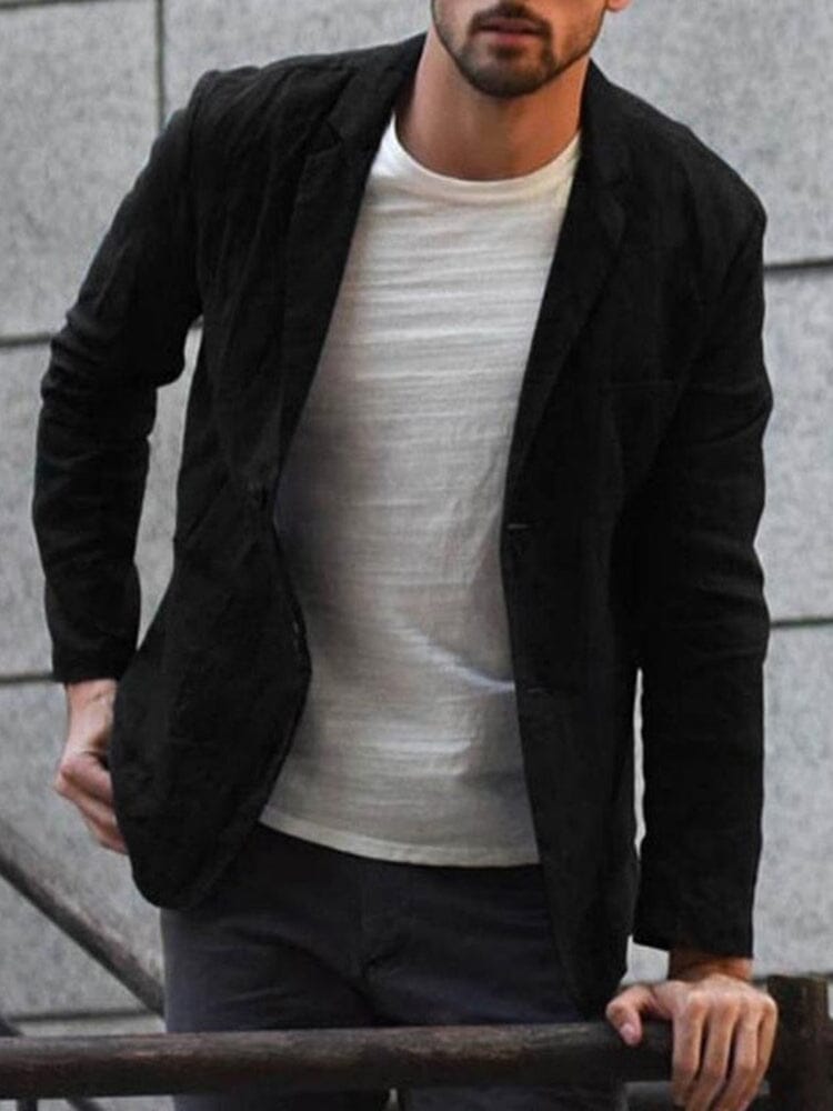 Men's Linen Blazer Jacket Tailored Fit for Warm Weather Events