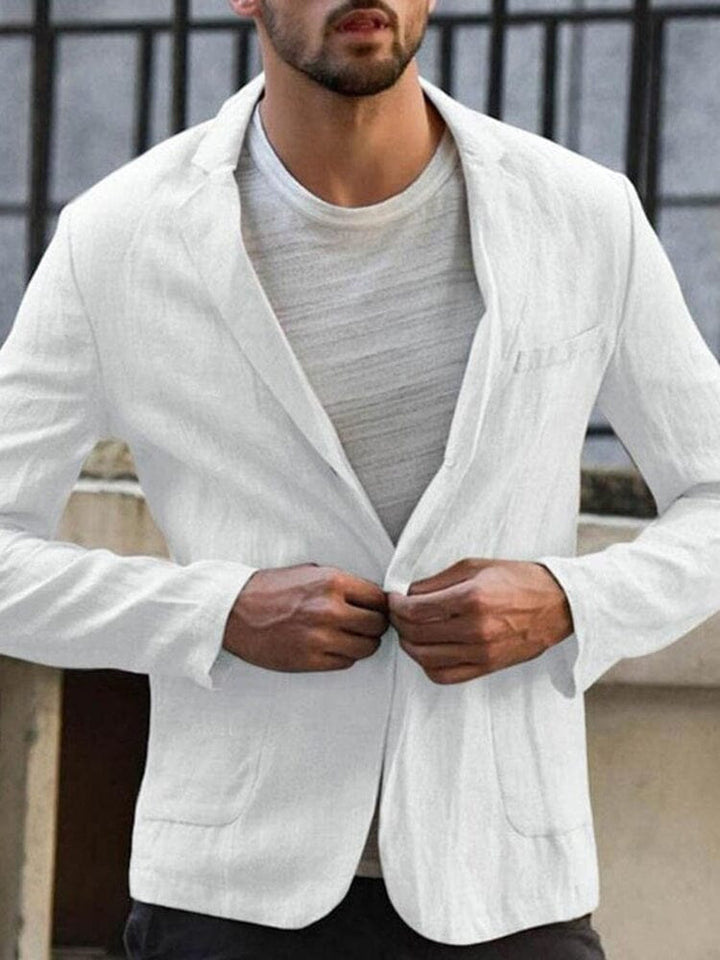 Men's Linen Blazer Jacket Tailored Fit for Warm Weather Events