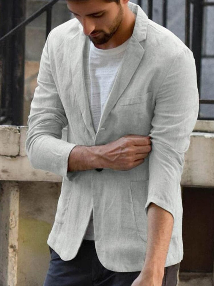 Men's Linen Blazer Jacket Tailored Fit for Warm Weather Events