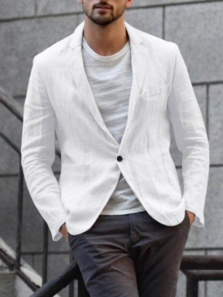 Men's Linen Blazer Jacket Tailored Fit for Warm Weather Events