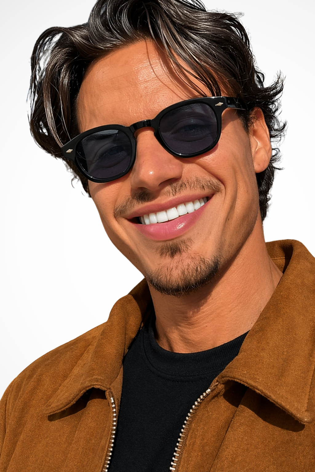Men's Oval Sunglasses Thick Frame Tinted Lenses