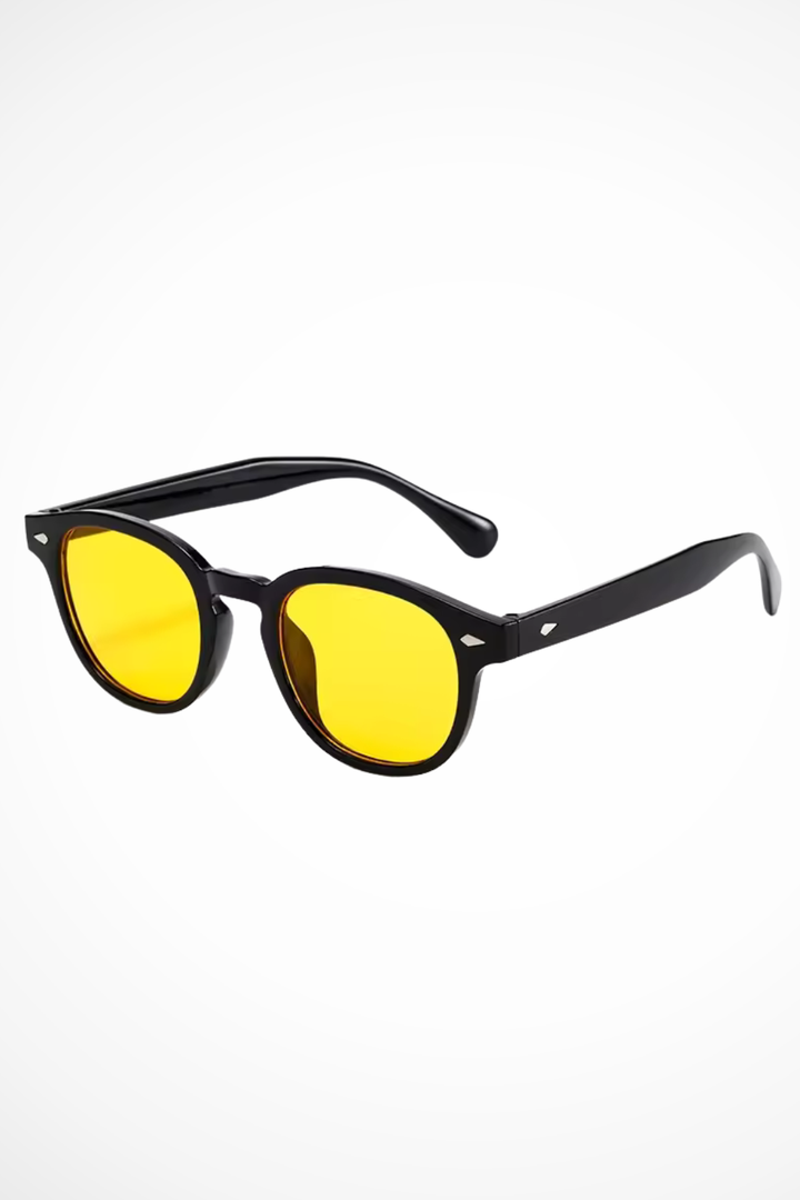 Men's Oval Sunglasses Thick Frame Tinted Lenses