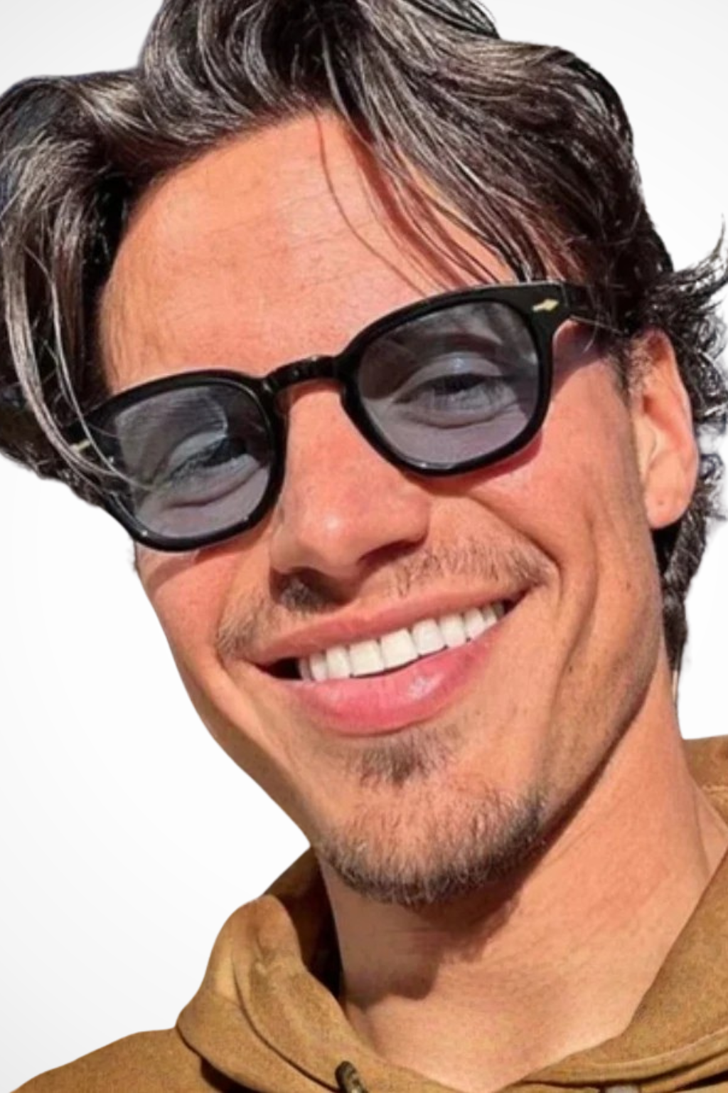 Men's Oval Sunglasses Thick Frame Tinted Lenses