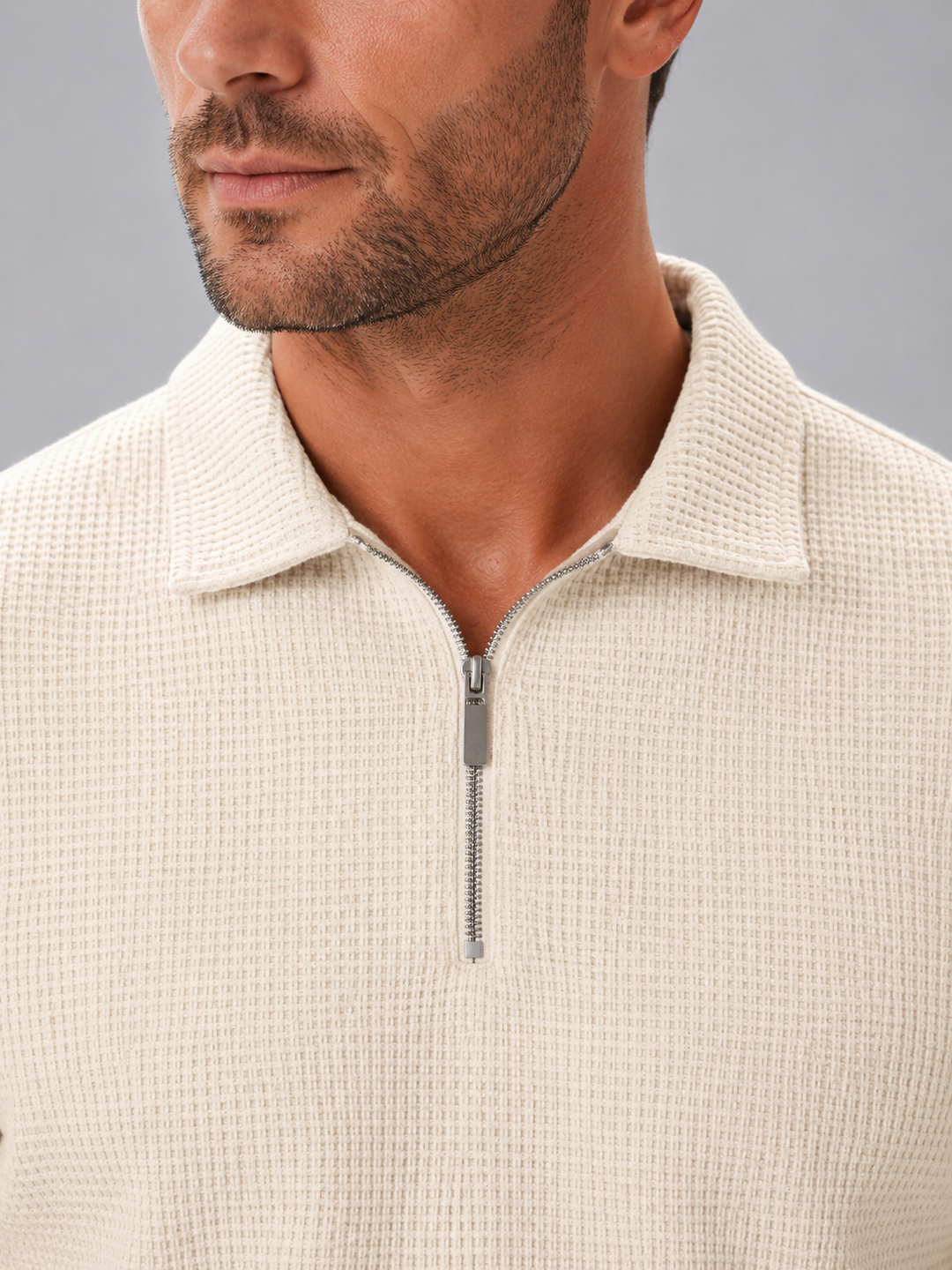 Men's Polo Shirts with Modern Zip Design and Relaxed Fit Shorts for Casual Summer Outings