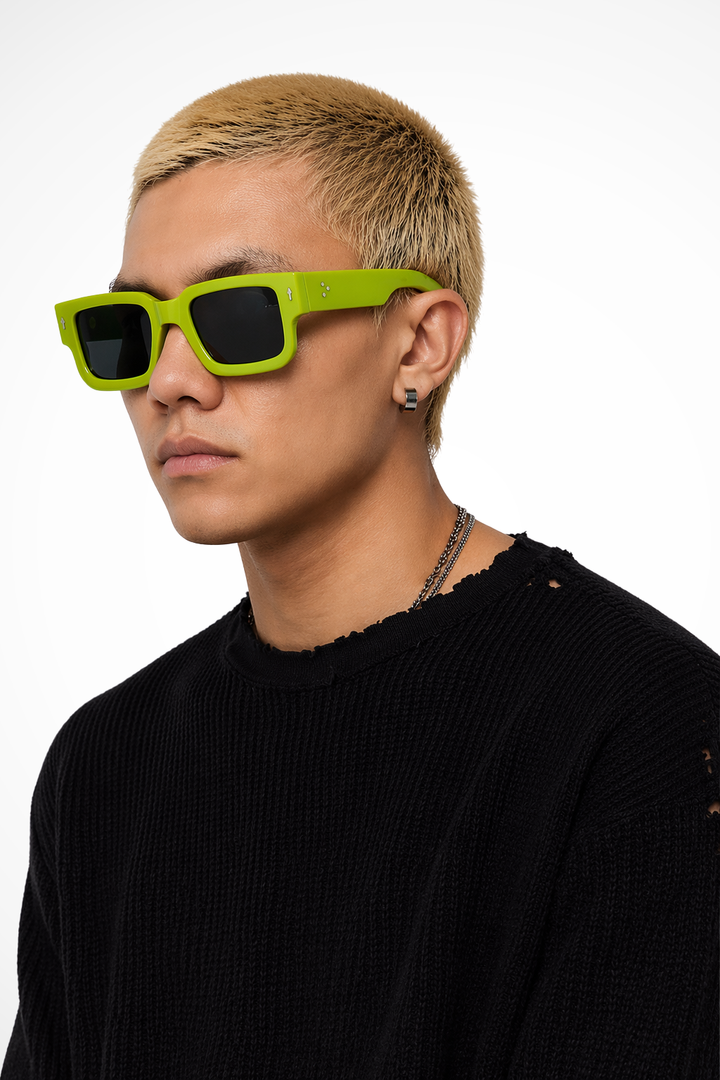 Men's Rectangle Sunglasses Tinted Lenses Street Style Durable Frame
