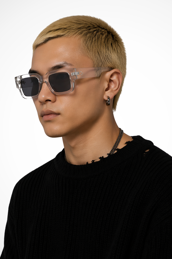 Men's Rectangle Sunglasses Tinted Lenses Street Style Durable Frame